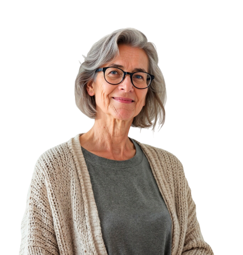 Professional woman with glasses smiling